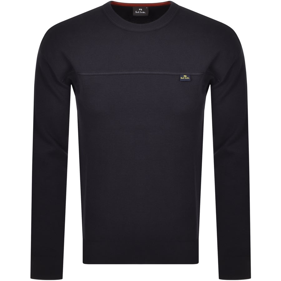 Alternative Image for ProductPS By Paul Smith Knitted Crew Neck Sweatshirt Navy1